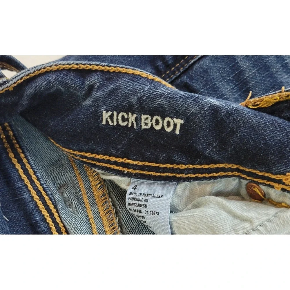 American Eagle Kick Boot Jeans Womens 4 Dark Wash Low Rise Bootcut 28x30 - Picture 7 of 10